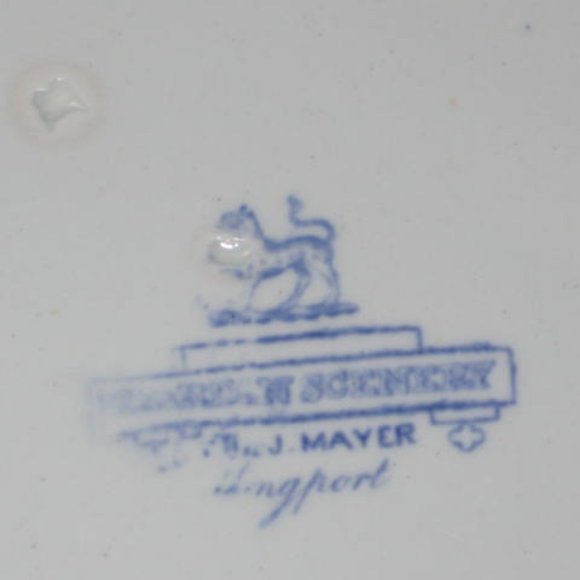 Antique Staffordshire Garden Scenery Blue Transferware Bowl Mayer Ca 1843-55 - Picture 4 of 6